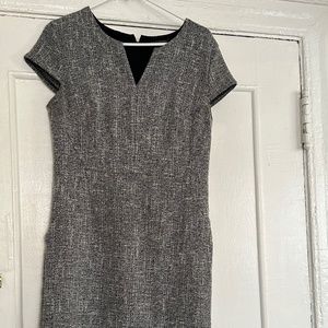 B/w tweed work pencil dress